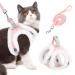 SlowTon Cat Harness and Leash Set, Plush Edge Escape Proof Adjustable Cat Vest Harness for Walking, Easy Control Pet Harness with Reflective Strap for Cat, Kitten, Puppy Pink Small