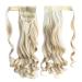 Wavy Ponytail Extension 23 Inch Synthetic Natural Curly Hairpiece Wrap Around Hair Extensions for Women Daily Use Blonde Wavy Hair Extensions