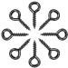 Pack of 200,Multipurpose Alloy Eye Bolts Hook Screw Eye Nails Pin Bail for DIY Jewelry Making Accessaries (Black, 4x8mm(S)) Black 4x8mm(S)