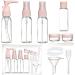 12 pieces of travel bottles set travel bottles for filling travel cosmetics container portable travel bottles exhaustive travel size containers for business trip home use pink