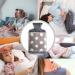 1.8L Large Rubber Hot Water Bottle with Cover for Menstrual Cramps & Pain Relief - Grey Dots - Buy Online on GoSupps.com