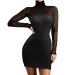 Evening dress glitter evening dresses simple evening dress ladies sheath dress A line evening dresses D-black XXL