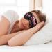 Japanese Cherry Flowers Print Soft Eye Mask for Sleep Mask Sleep Eye Mask for Women Men Sleeping Sleeping Travel Black