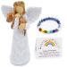 Angel of Friendship Dog Memorial Gifts, Pet Sympathy Gift, Loss of Dog Gifts, Passed Away Dog Gifts, Angel Figurines Dog Remembrance Gift with 7 Chakra Pet Memorial Rainbow Bridge Bracelet Pure white