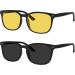 Polarized Night Driving Glasses for Men Women | Anti-Glare Vision | Black Frame with Yellow and Smoke Lenses - Buy Online on GoSupps.com