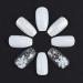 Brishow Snow Glitter White Press On Nails - 24 Short Ballerina Acrylic Fake Nails for Women & Girls | Easy Stick-On Artificial Nails - Buy Online on GoSupps.com