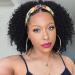 Fancy Hair Afro Wig Afro Kinky Wigs Short Curly Half Wig Heat Resistant Fiber Synthetic Party Cosplay Half Wigs for Women Nature Black Black Half Wig