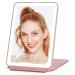 Famihomii Rechargeable Travel Makeup Vanity Mirror with 3 Colors Lighting, Lighted Makeup Mirror with 72 LED Lights and Touch Screen Dimming, Portable Compact Mirror for Makeup(Rose Gold)