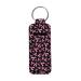 ZDCUSTOM Pink Ribbon Chapstick Holder Keychain Neoprene Lipstick Sleeve Lip Balm Pouch for Women Ladies Breast Cancer Awareness