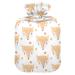 Hot Water Bottles with Cover Foxes Watercolor Hot Water Bag for Pain Relief for Women Girls Kids Foot and Bed Warmer 2 Liter