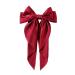 Yuyeran Super Big Bow Hair Clips French Style Soild Color Knotted Bowknot Spring Snap Barrettes Hair Clips with Long Ribbon for Women Girls (Wine Red)