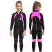 FLEXEL Wetsuit Kids Boys/Girls, Youth Child Thermal Warm Neoprene 3mm Full Swimsuit T3 to 14, Toddler Cold Water Junior Front Zip Shorty Wet Suits 2mm for Surfing Swimming Snorkeling Diving rose full X-Small