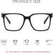 Oversized Blue Light Blocker Glasses for Women & Men | Fashion Square Eyewear | Non-Prescription Computer Eyeglasses - Black & Clear D2 - Buy Online on GoSupps.com