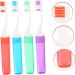 Plafope 4-Piece Travel Toothbrush Set - Collapsible Wear-Resistant Portable & Practical for Worldwide Travel - Buy Online on GoSupps.com