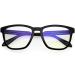 zeroUV - Square Retro Anti Eye Strain Computer Blue Light Blocking Glasses D226 Black / Clear 54 Millimeters