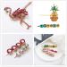 Flamingo Pineapple Rhinestone Hair Barrettes - Pack of 6 | Hair Accessories for Women and Girls - Buy Online on GoSupps.com