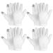 Sibba 4 Pairs Touch Screen Moisturizing Gloves White Cotton Moisturizing Gloves Overnight Bedtime Heal Eczema Sleeping Lotion Hand Spa Treatment Gloves Repair Rough Cracked Dry Chapped Hands Skin