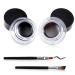 Erinde Black Brown Gel Eyeliner Set  Waterproof Eye Liner Gel Pot  High Pigmented  Long Lasting Smudge-Proof Cream Gel Eyeliner  Included 2 PCS Eye Makeup Brushes Makeup Gift Kit 01 Black & Brown