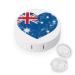 Australia Retro Heart Flag Contact Lens Travel Kit Portable Cute Contact Box with Mirror for Daily Outdoor