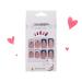 Shop 24 Pcs French Blue & White Press on Nails - Short Medium Square Acrylic False Nails with Heart Accents - Reusable Glue Nail Kit for Women - Buy Online on GoSupps.com