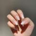 LIARTY 24pcs 12 Different Sizes Ellipse Artificial False Nails Smooth Milky White Gradient Fake Nails Tips