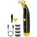 Wet and Dry Electric Shaver Full Body Washes Wet and Dry Shaver Men's Electric Shaver Rechargeable Waterproof for Face and Body Yellow