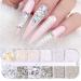 Shop GZSYY Nail Glitter Shimmering Sugar - 12 Unique Designs White Effect Multi-Color Laser Sequins for Stunning Glitter Nails - Buy Online on GoSupps.com
