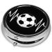 I Love Soccer Mini Round Pill Box | 3 Compartment Portable Pill Organizer for Travel Home & Office - Buy Online on GoSupps.com