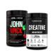 Jacked Factory X John Wick - Wick Mode Pre Workout Powder (Osaka Cherry Blossom 40 Servings) & Creatine Monohydrate Powder (Unflavored 85 Servings)