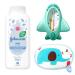 Mysterial Ensemble de produits essentiels pour b b : poudre pour b b 200 g thermom tre de bain temp rature de l'eau et ponge de bain naturelle pour b b Ensemble de bain pour nouveau-n