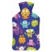 Cartoon Hot Water Bottle With Cover Plush Bed Bottle Hand Warmer For Adults And Children 26.5X15.3cm