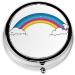 Shop Small Rainbow Round Pill Box | 3 Compartment Mini Travel Organizer for Vitamins & Medications - Buy Online on GoSupps.com
