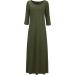 Jacansi Women's 3/4 Sleeve Maxi Dress Casual Boat Neck with Pockets - 5XL Green - Buy Online on GoSupps.com