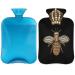 Heat bottle with bee pattern and fluffy cover 2 l capacity water bag with animal bee patterns for cozy nights relieves pain back neck and shoulders