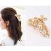 Elegant Gold Hollow Metal Carving Hair Clip with Imitation Pearls & Rhinestones | Retro Jaw Clamp for Women - Buy Online on GoSupps.com