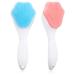 Silicone Face Scrubber Exfoliating Brush 2 Pack Manual Handheld Facial Cleansing Brush Exfoliating Brush Blackhead Scrubber Soft Bristles Waterproof for Deep Cleaning Skin Care Pore Cleansing