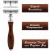 JAG Shaving Razor Set - Sustainable 4-Part Wood Razor & Brush Double Edge Blades Leather Bag Eco-Friendly Shaving Solution - Buy Online on GoSupps.com