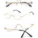 Abetos Semicircular Reading Glasses for Men & Women - Flexible Spring Hinge Half-Moon Metal Frame - Comfortable 2.5x Visual Aid for Computer & Leisure - Buy Online on GoSupps.com