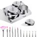 Smilerain 3 Pieces Dappen Dish Acrylic Liquid Container Set Stainless Steel Acrylic Nail Containers  7 Pieces Nail Art Brushes Cosmetic Makeup Tools and 5 Pcs Dotting Pens for Nail Art Tools