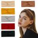 Headbands For Women Workout Yoga Twisted Headband Wide Knotted Head Bands Soft Hair Styling Accessories For Girls 6 Pack Solid