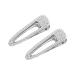 2PCS Big Silver Hair Clips Glitter Rhinestone Hair Clip Decorations Hair Accessories for Women (Silver) white