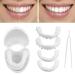 Brigtviee immediately veneer prostheses teeth tooth whitening false teeth veneers upper and lower smile dentures temporary false teeth with mini tweezers for men and women 1 pairs