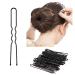 ND U-shaped Hairpins 100pcs Metal Blonde Bobby Hair Styling Pins Hair Accessories Hairdressing Salon for Women Girls Black