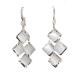 Earrings Opal Diamond Earrings Square Silver Dangle Earrings for Women in Gold-Plted and Sterling Silver Hooks Elegant Simple