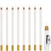 8 Pieces Barber Pencil with Built-in Sharpener Edge Hairline Razor Trace Pencils Beard Guide Beard and Hairline Pencils, Beard Shaping Pencils for Men (White)