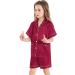 SWOMOG Kids Satin Pyjamas Set - Red, 8-9 Years | Button-Down Short Sleeve Pjs for Girls Boys - Buy Online on GoSupps.com