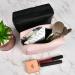 2-Piece PU Travel Makeup Storage Bag - Waterproof Organizer for Women Men & Kids - Pink & Black Cosmetic Bags - Buy Online on GoSupps.com