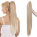 Ponytail Hair Extension - Heat Resistant Sandy Blonde Braid with Butterfly Clamp | 66 cm Realistic Look - Buy Online on GoSupps.com