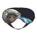 Cat Astronaut Print Sleep Eye Mask Blindfold with Elastic Strap Headband Soft Eye Cover Eyeshade for Night Sleeping Travel