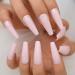 Sakura Pink Press On Nails - Long Coffin Glossy Finish Acrylic Faux Ongles - 24pcs Set | International Shipping Available - Buy Online on GoSupps.com